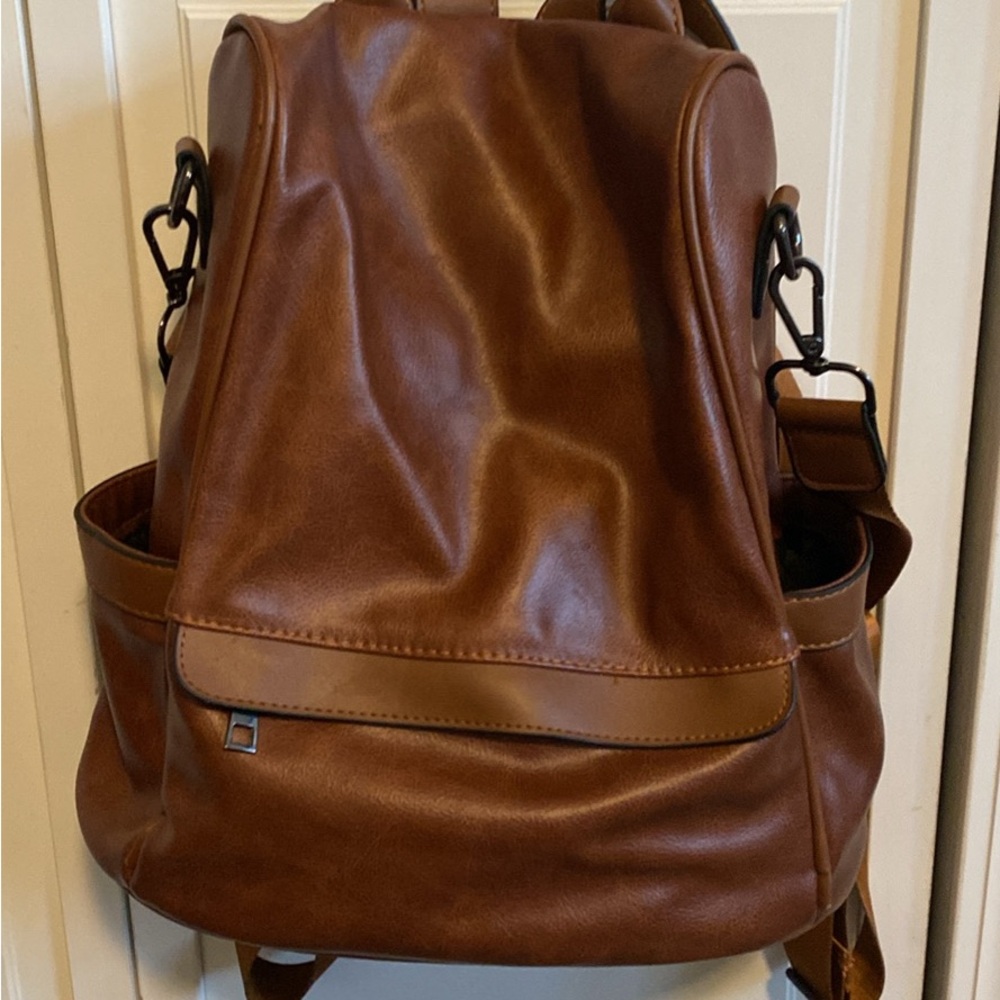 Brown Leather Backpack
